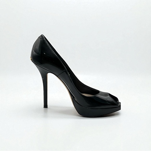 DIOR black high heels Elegant Black Peep-Toe 
patent leather - Picture 2 of 11